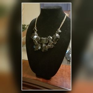 Black Stone Statement Necklace